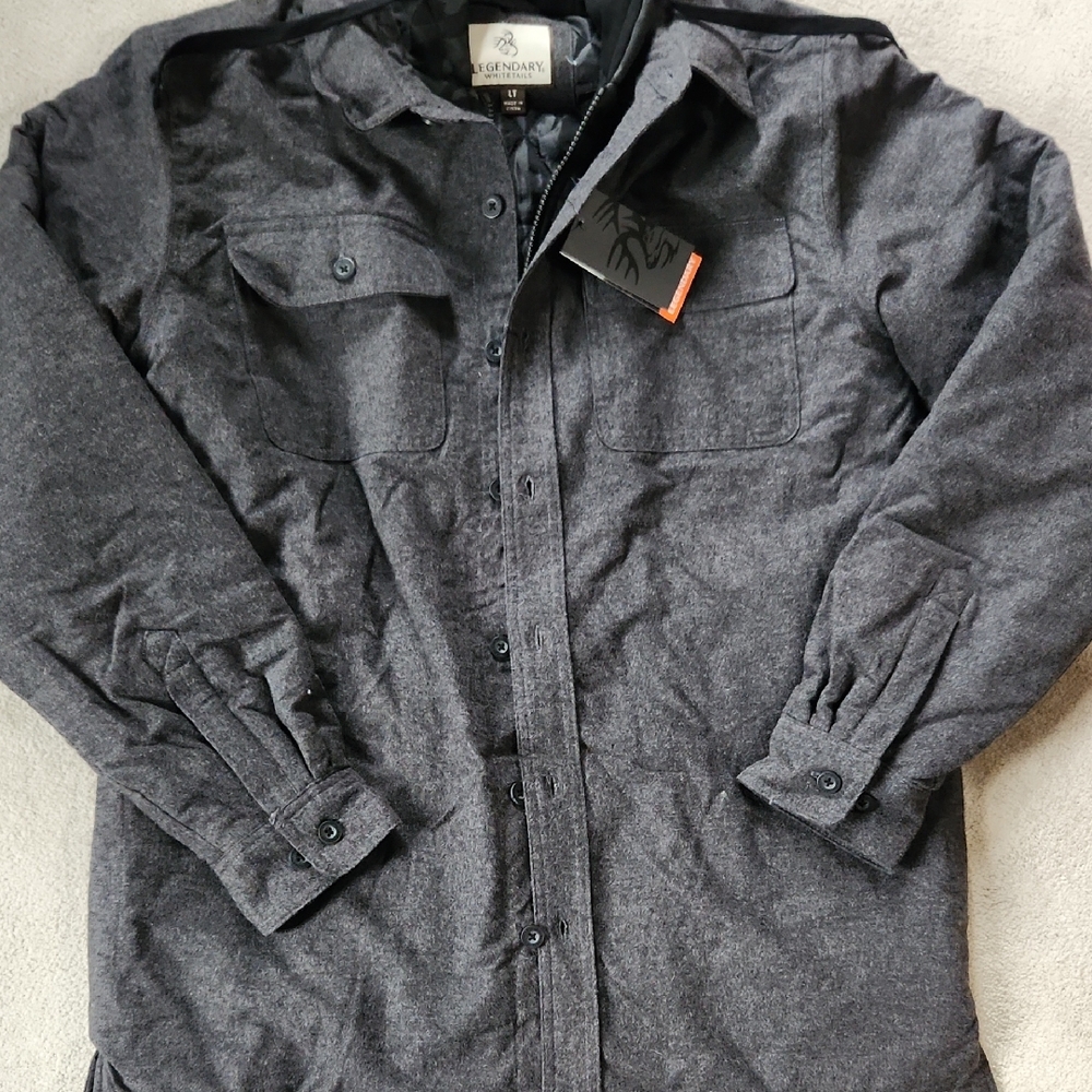 LEGENDARY whitetails Men's Maplewood Hooded Flannel Shirt Jacket - LT  NWT